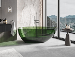 Mexen Glass forest baignoire autoportante transparente 170 x 85 cm, bouchon chromé - 58061708502