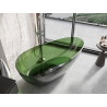 Mexen Glass baignoire autoportante transparente 170 x 85 cm, forest, bouchon chromé - 58061708502