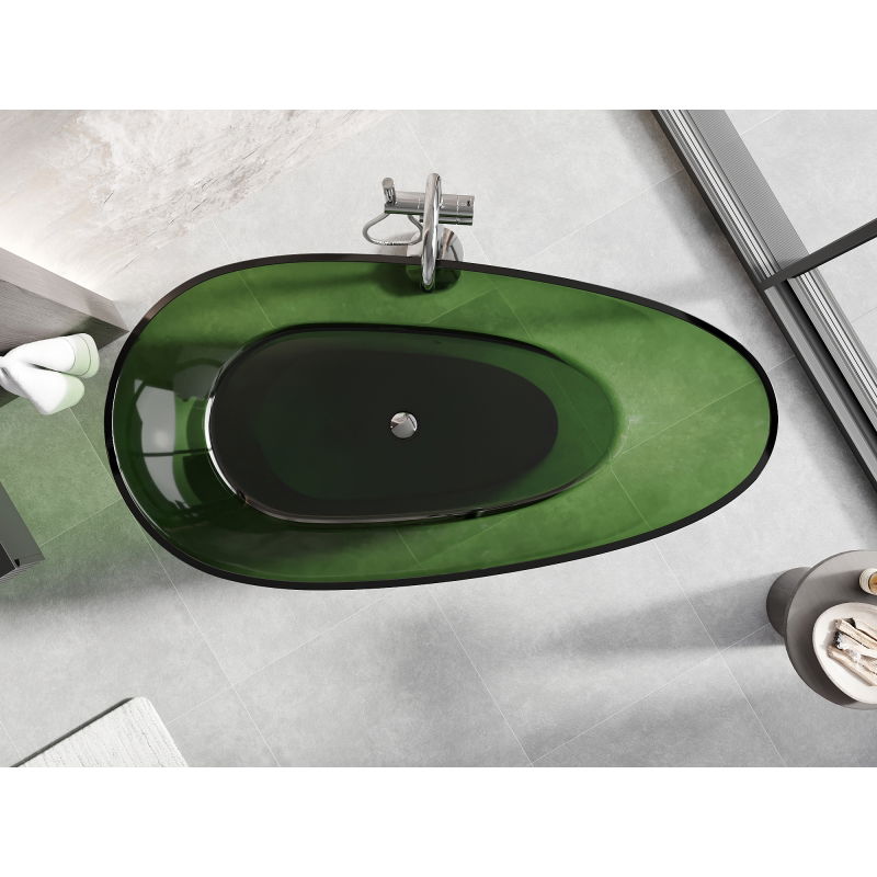 Mexen Glass forest baignoire autoportante transparente 170 x 85 cm, bonde chromée - 58061708502