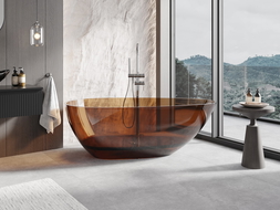 Mexen Glass baignoire autoportante transparente 170 x 85 cm, bouchon chromé - 58061708505