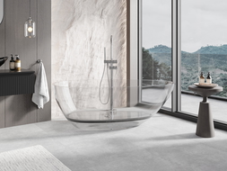 Mexen Glass claire baignoire autoportante transparente 170 x 85 cm, bouchon chromé - 58061708508