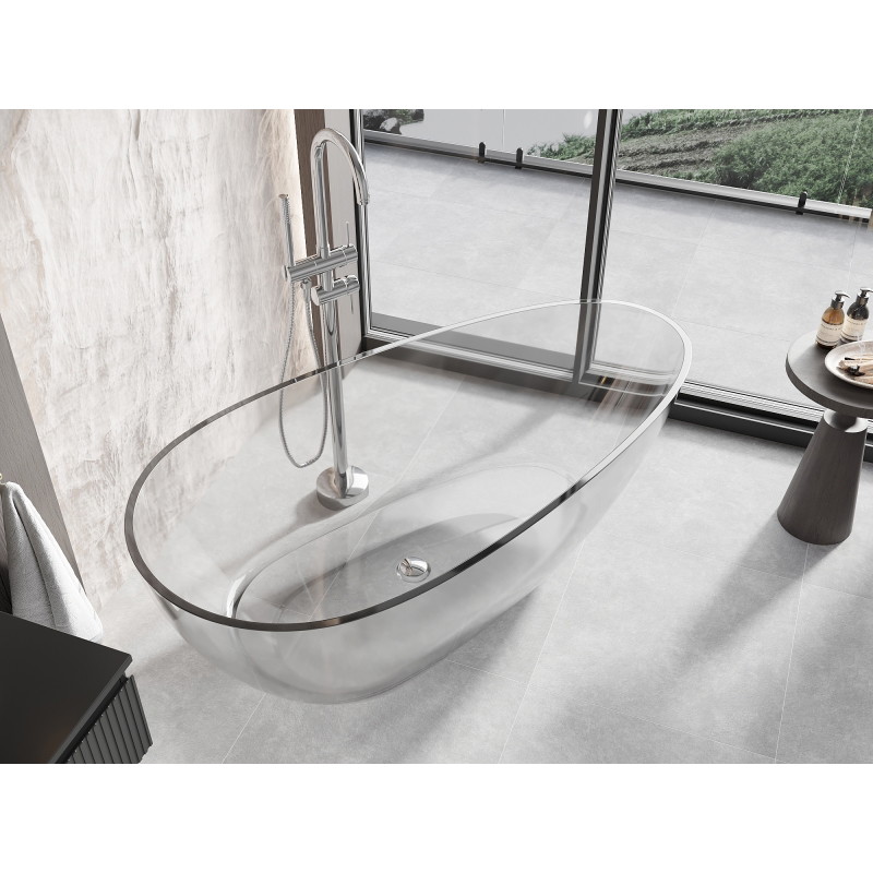 Mexen Glass baignoire autoportante transparente 170 x 85 cm, clear, bouchon chromé - 58061708508
