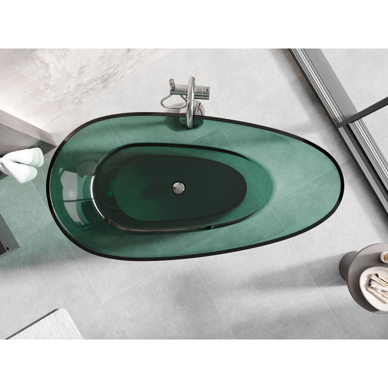 Mexen Glass baignoire autoportante transparente 170 x 85 cm, bonde chromée - 58061708511