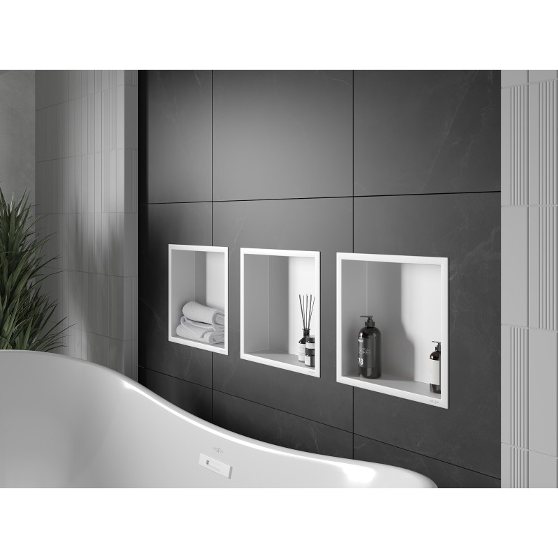 Mexen X-Wall-R étagère encastrée avec collerette 30 x 30 cm, blanche - 1920303010
