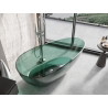 Mexen Glass baignoire autoportante transparente 170 x 85 cm, teal, bouchon chromé - 58061708511