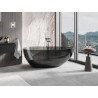 Mexen Glass baignoire autoportante transparente 160 x 80 cm, noir, bouchon chromé - 58061608013