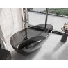 Mexen Glass baignoire autoportante transparente 160 x 80 cm, noir, bouchon chromé - 58061608013