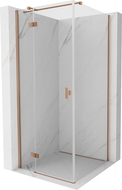 Mexen Mist-H T cabine de douche pivotante gauche 80 x 80 cm, transparente, cuivre brossé - 8A5T-080-080-65-00-L