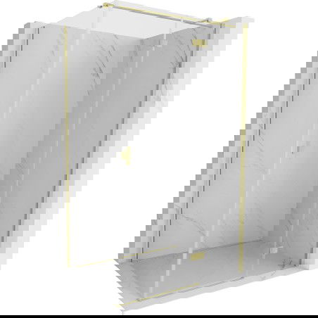 Mexen Mist-H T cabine de douche battante droite 75 x 100 cm, transparent, or brossé - 8A5T-075-100-55-00-P