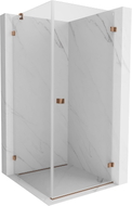 Mexen Lunar-B cabine de douche battante droite 100 x 100 cm, transparent, or rose - 832-100-100-60-00-P
