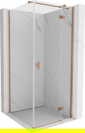 Mexen Mist H T cabine de douche pivotante droite 70 x 70 cm, transparent, cuivre brossé - 8A5T-070-070-65-00-P