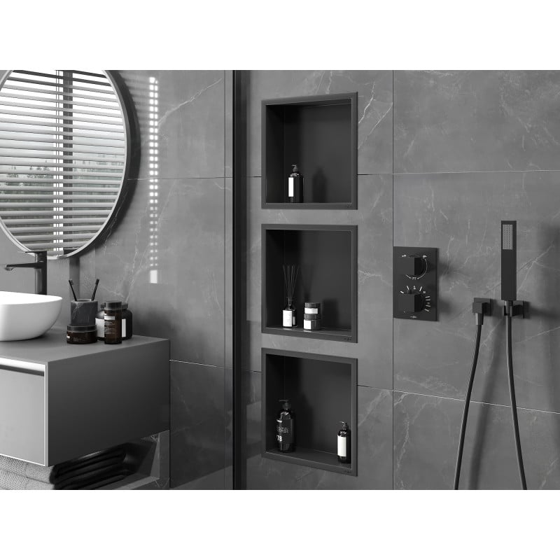 Mexen X-Wall-R niche avec rebord 30 x 30 cm, noire - 1970303010