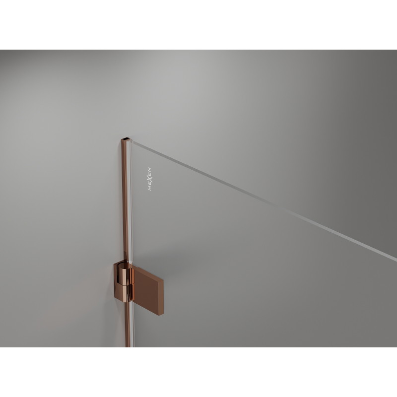 Mexen Lunar-B cabine de douche pivotante gauche 100 x 80 cm, transparent, cuivre brossé - 832-100-080-65-00-L