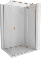 Mexen Mist-H T cabine de douche à porte battante droite 95 x 75 cm, transparent, cuivre brossé - 8A5T-095-075-65-00-P