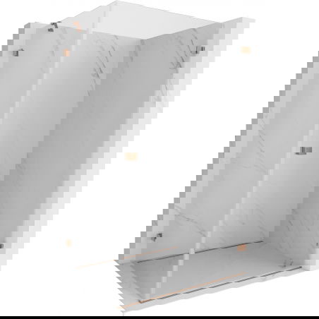 Mexen Lunar-B cabine de douche pivotante droite 75 x 70 cm, transparent, cuivre brossé - 832-075-070-65-00-P