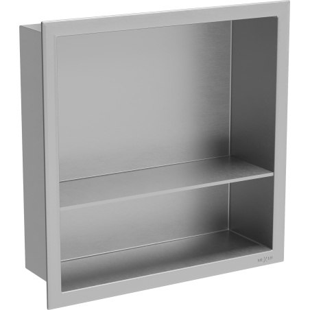Mexen X-Wall-R étagère encastrée avec rebord et étagère 30 x 30 cm, inox - 1910303010S