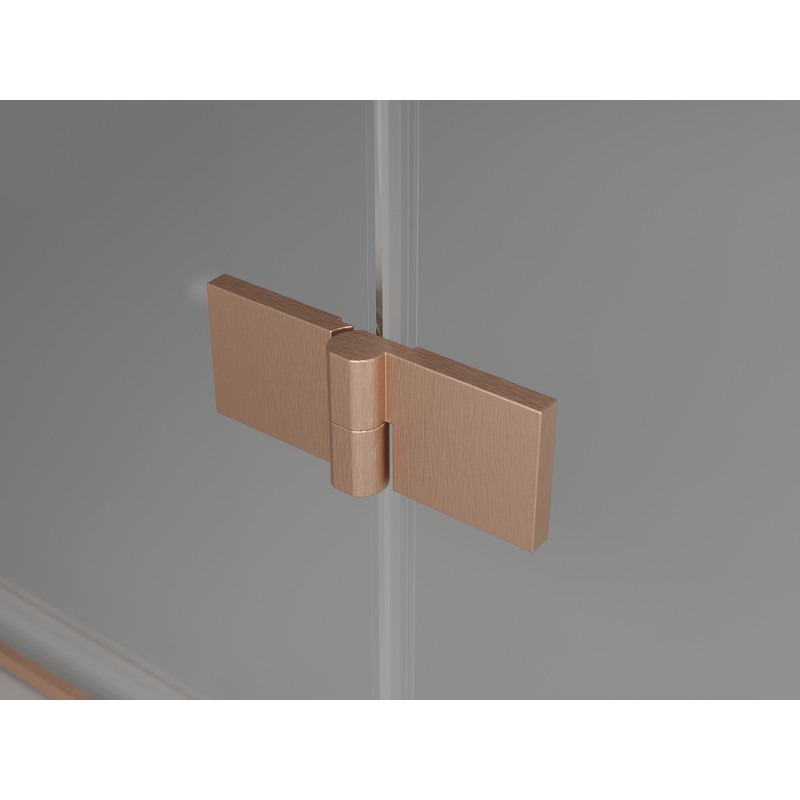 Mexen Mist-H T cabine de douche pivotante droite 90 x 90 cm, transparent, cuivre brossé - 8A5T-090-090-65-00-P