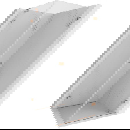 Mexen Lunar-B cabine de douche battante droite 80 x 80 cm, transparent, cuivre brossé - 832-080-080-65-00-P