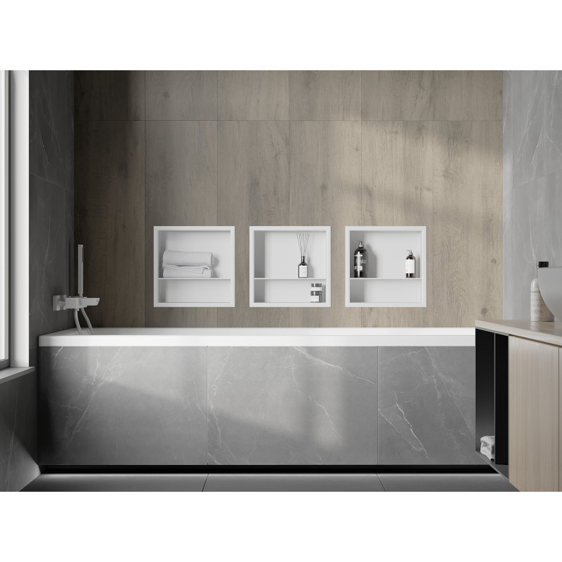 Mexen X-Wall-R étagère encastrée avec rebord et étagère 30 x 30 cm, blanche - 1920303010S
