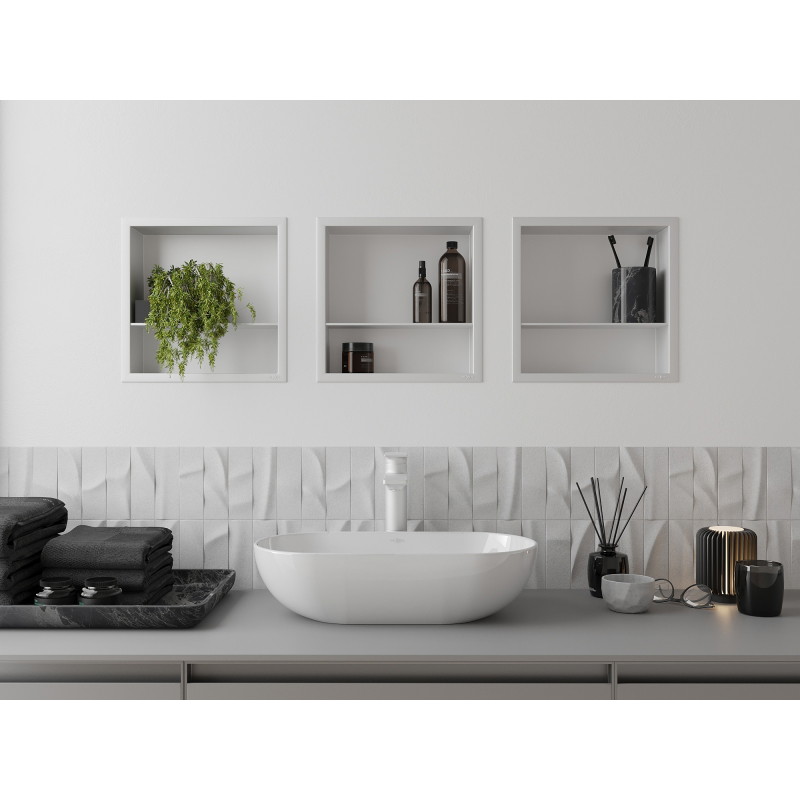 Mexen X-Wall-R niche avec rebord et étagère 30 x 30 cm, blanche - 1920303010S