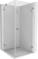 Mexen Lunar-B cabine de douche pivotante droite 100 x 100 cm, transparent, cuivre brossé - 832-100-100-65-00-P