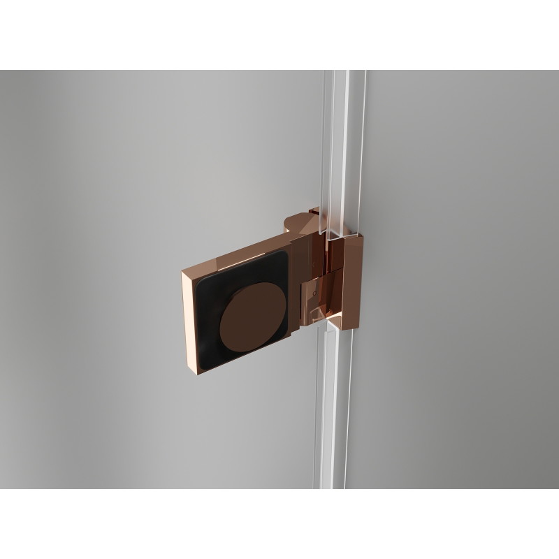 Mexen Lunar-B cabine de douche pivotante droite 100 x 100 cm, transparent, cuivre brossé - 832-100-100-65-00-P