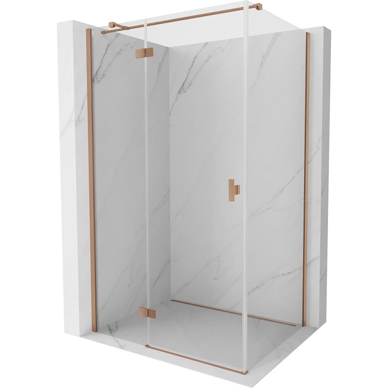 Mexen Mist-H T cabine de douche battante gauche 75 x 110 cm, transparent, cuivre brossé - 8A5T-075-110-65-00-L