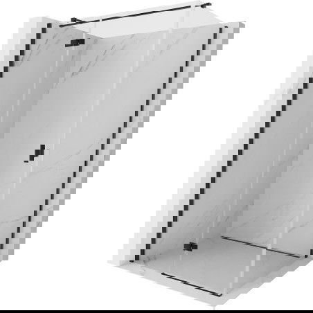 Mexen Mist-H T cabine de douche pivotante gauche 80 x 85 cm, transparent, noire - 8A5T-080-085-70-00-L