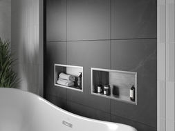 Mexen X-Wall-R étagère encastrée avec collerette 45 x 20 cm, inox - 1910452010