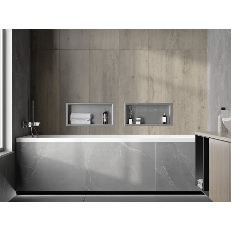 Mexen X-Wall-R étagère encastrée avec rebord 45 x 20 cm, inox - 1910452010