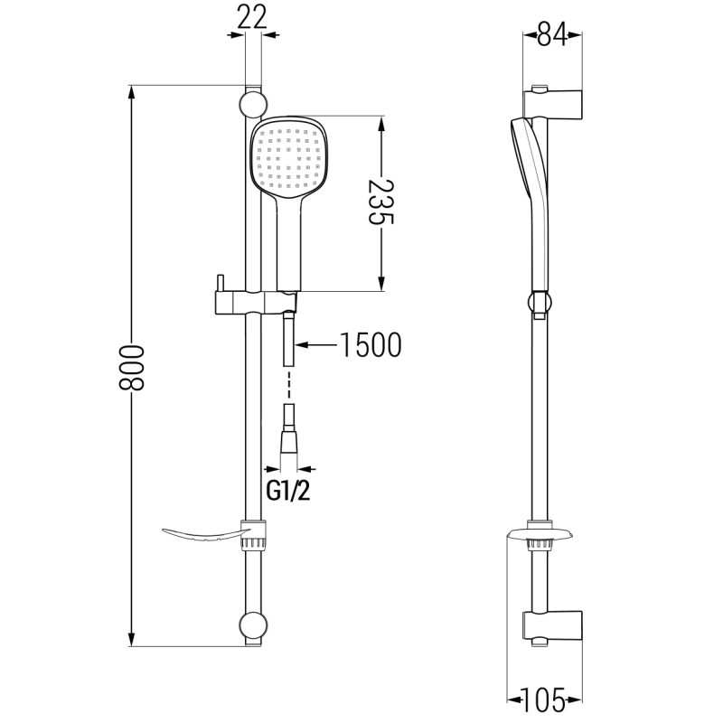 Mexen DF33 ensemble de douche coulissant, chromé - 785334582-00