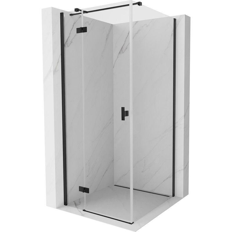 Mexen Mist-H T cabine de douche pivotante gauche 90 x 90 cm, transparente, noire - 8A5T-090-090-70-00-L