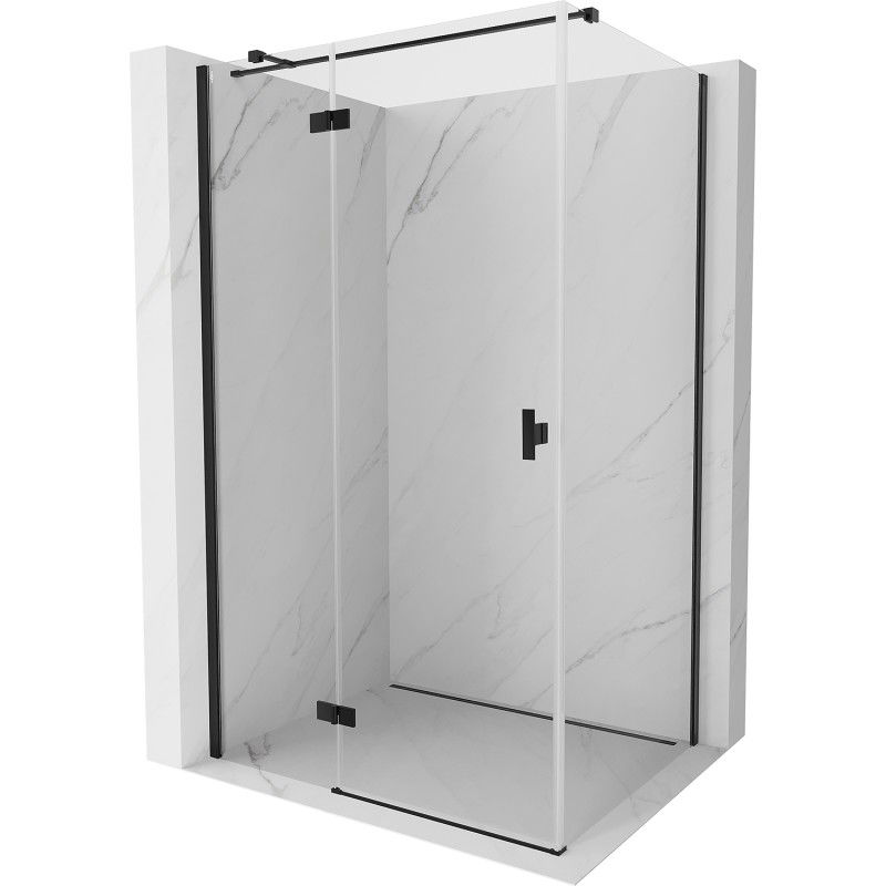 Mexen Mist-H T cabine de douche pivotante gauche 95 x 100 cm, transparent, noire - 8A5T-095-100-70-00-L