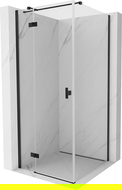 Mexen Mist H T cabine de douche pivotante gauche 100 x 100 cm, transparent, noir - 8A5T-100-100-70-00-L