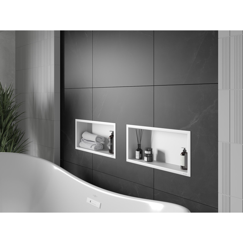 Mexen X-Wall-R étagère encastrée avec collerette 45 x 20 cm, blanche - 1920452010