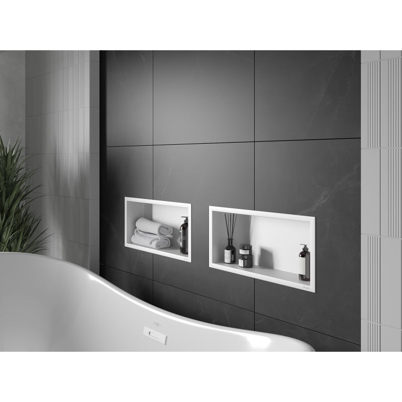 Mexen X-Wall-R étagère encastrée avec rebord 45 x 20 cm, blanche - 1920452010