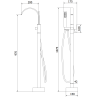 Mexen Veda batterie de baignoire autoportante, noire - 75433-70
