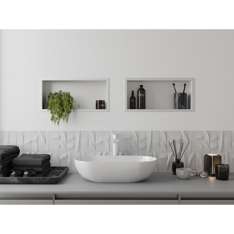 Mexen X-Wall-R étagère encastrée avec collerette 45 x 20 cm, blanche - 1920452010