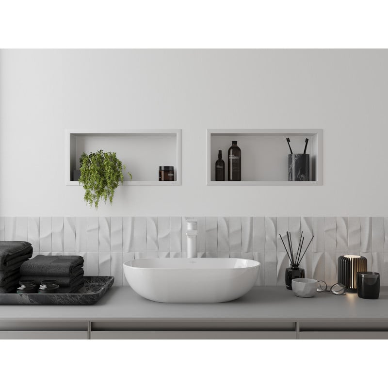 Mexen X-Wall-R étagère encastrée avec rebord 45 x 20 cm, blanche - 1920452010