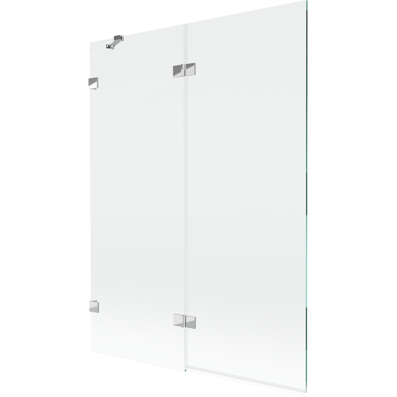 Paravent de bain Mexen Lunar à 2 battants, gauche, 130 x 150 cm, transparent, chrome - 897-130-100-01-00-L
