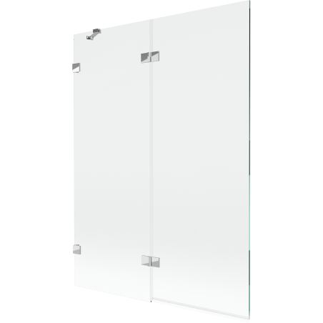 Paravent de bain Mexen Lunar à 2 battants, gauche, 130 x 150 cm, transparent, chrome - 897-130-100-01-00-L
