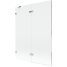Paravent de bain Mexen Lunar à 2 battants, gauche, 130 x 150 cm, transparent, chrome - 897-130-100-01-00-L
