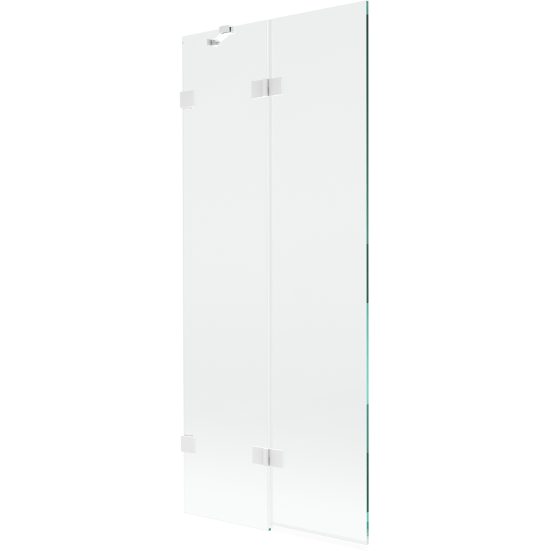 Mexen Lunar paroi de baignoire à 2 volets gauche 80 x 150 cm, transparent, blanc - 897-080-100-20-00-L