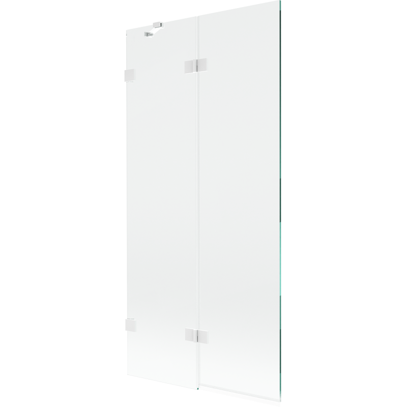 Mexen Lunar paroi de baignoire à 2 volets gauche 90 x 150 cm, transparent, blanc - 897-090-100-20-00-L