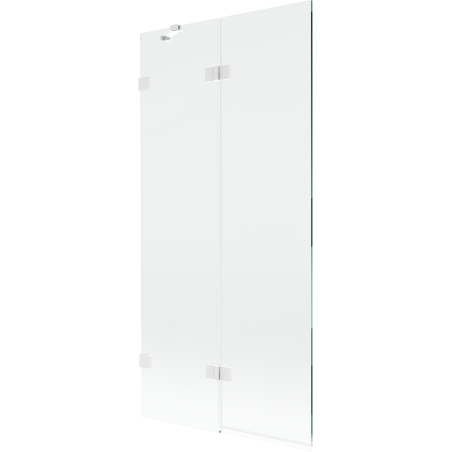 Paroi de baignoire 2 volets gauche Mexen Lunar 90 x 150 cm, transparent, blanc - 897-090-100-20-00-L