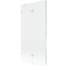 Paroi de baignoire 2 volets gauche Mexen Lunar 90 x 150 cm, transparent, blanc - 897-090-100-20-00-L