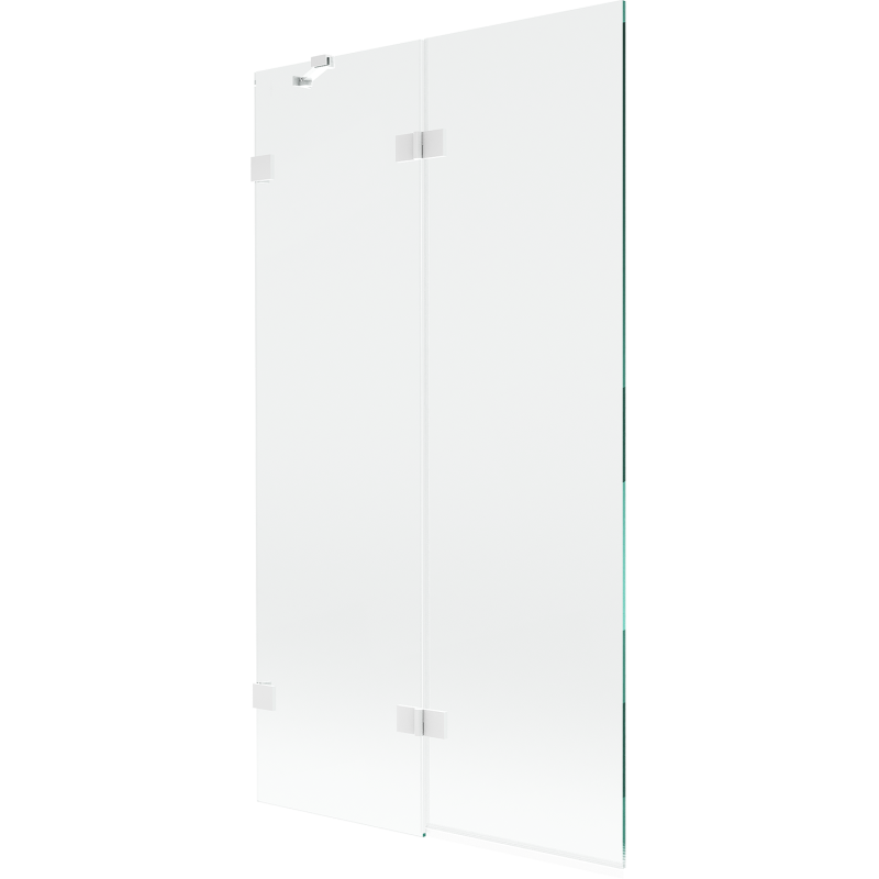 Mexen Lunar paroi de baignoire 2 volets gauche 100 x 150 cm, transparent, blanc - 897-100-100-20-00-L
