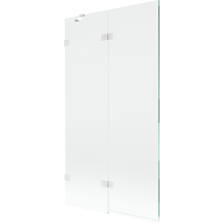 Mexen Lunar paroi de baignoire 2 volets gauche 100 x 150 cm, transparent, blanc - 897-100-100-20-00-L