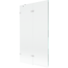 Mexen Lunar paroi de baignoire 2 volets gauche 100 x 150 cm, transparent, blanc - 897-100-100-20-00-L
