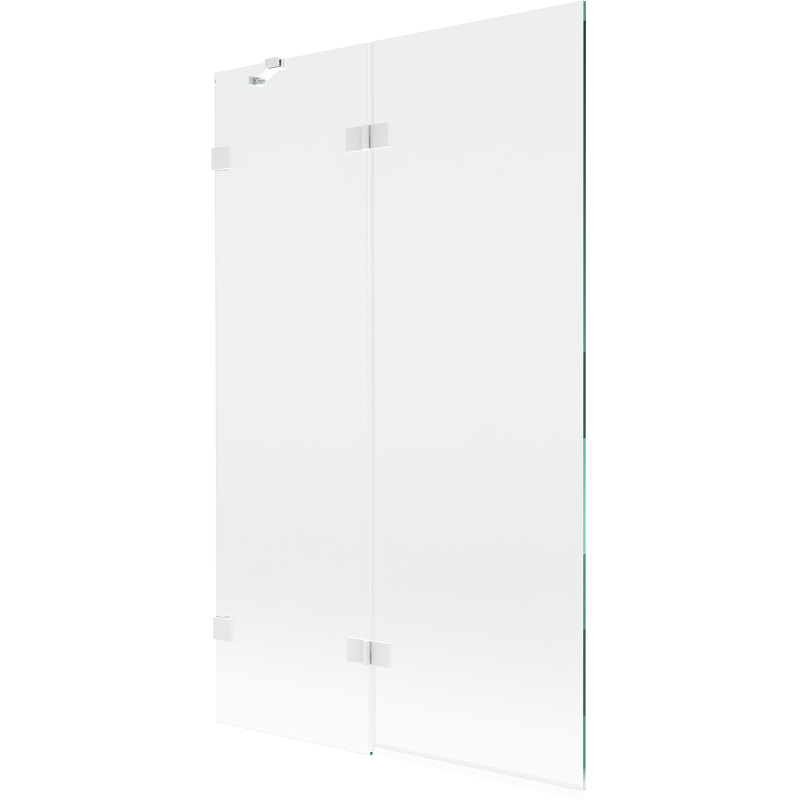 Paroi de baignoire 2 volets gauche Mexen Lunar 110 x 150 cm, transparent, blanc - 897-110-100-20-00-L